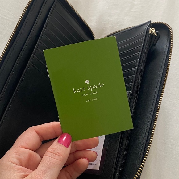 Kate Spade Black Wristlet with Gold Accents - Picture 7 of 10